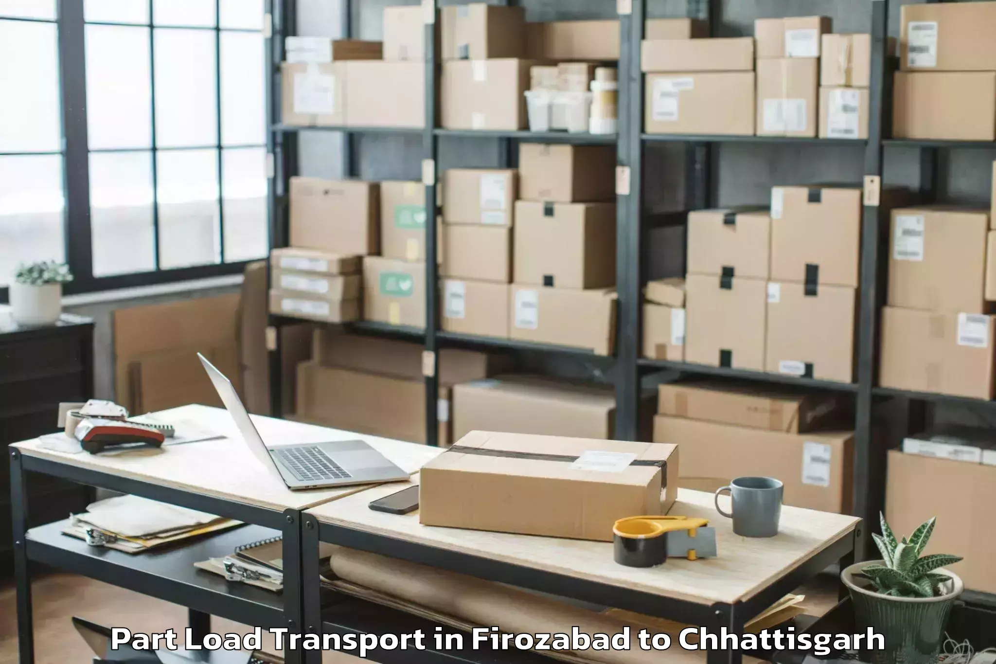 Professional Firozabad to Champa Part Load Transport